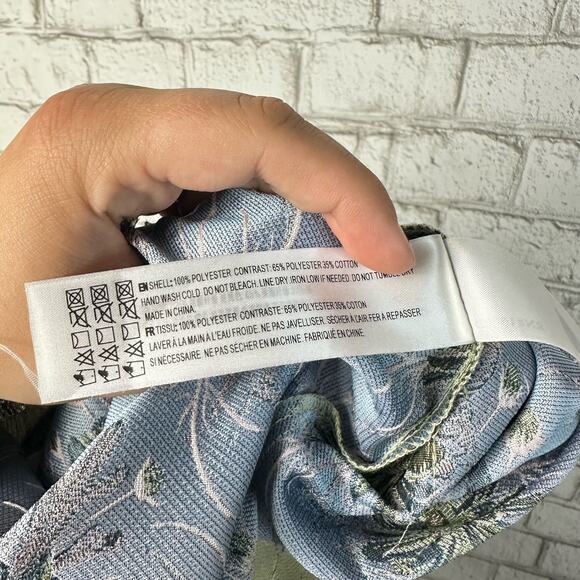 Anthropologie Floral Puff Sleeve Romper - Green and White - Picture 6 of 9